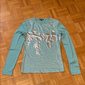 Escada. Long Sleeve Top with Silver Accents